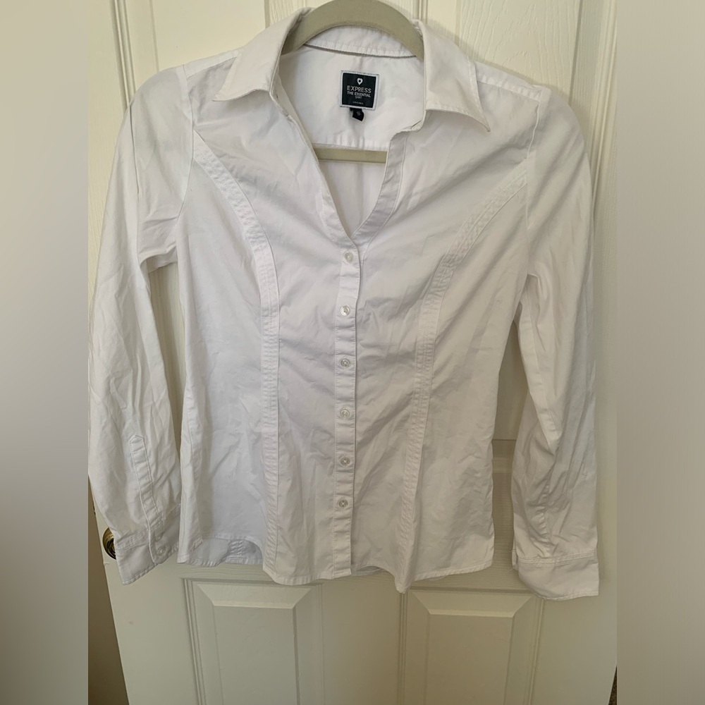 Express white fitted shirt